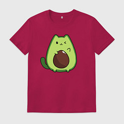 Футболка хлопковая мужская Avo cat o подмигивает, цвет: маджента
