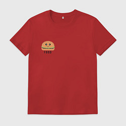 Футболка хлопковая мужская Burger Food, цвет: красный