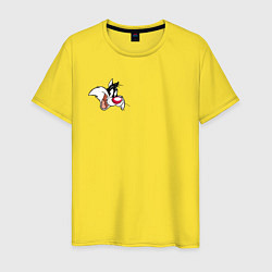 Футболка хлопковая мужская Tuxedo cat Sylvester, цвет: желтый