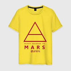 Футболка хлопковая мужская 30 Seconds to Mars рок, цвет: желтый