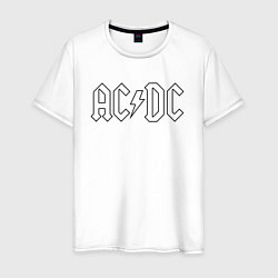 Футболка хлопковая мужская ACDC Logo Молния, цвет: белый