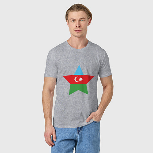Мужская футболка Azerbaijan Star / Меланж – фото 3