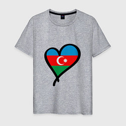 Футболка хлопковая мужская Azerbaijan Heart, цвет: меланж