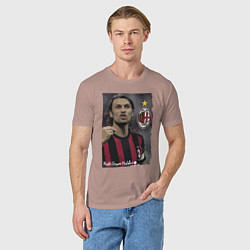Футболка хлопковая мужская Paolo Cesare Maldini - Milan, captain, цвет: пыльно-розовый — фото 2