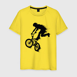 Футболка хлопковая мужская ВЕЛОСПОРТ BMX Racing ВЕЛОСИПЕДИСТ, цвет: желтый