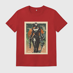 Футболка хлопковая мужская Viper Valorant Art, цвет: красный