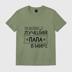 Футболка хлопковая мужская Так выглядит ЛУЧШИЙ ПАПА в мире, цвет: авокадо