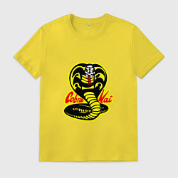 Футболка хлопковая мужская Кобра кай лого, цвет: желтый