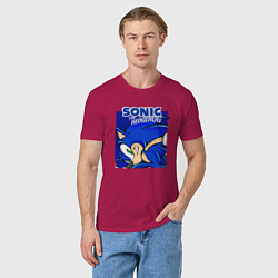 Футболка хлопковая мужская Sonic Adventure Sonic, цвет: маджента — фото 2