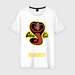 Футболка хлопковая мужская Cobra Kai No mercy!, цвет: белый