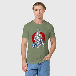 Футболка хлопковая мужская Боевые искусства космонавтов, цвет: авокадо — фото 2
