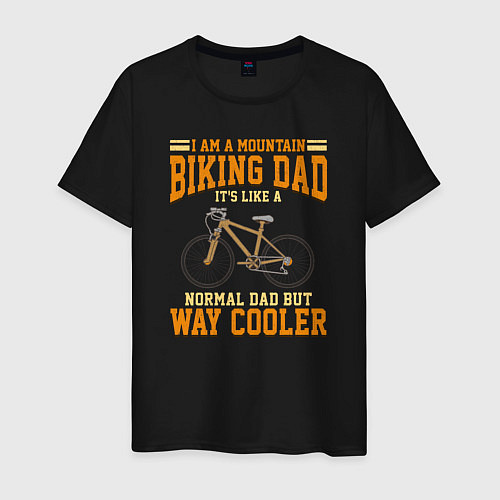 Мужская футболка Я папа катающийся на велосипеде, это как обычный п / Черный – фото 1