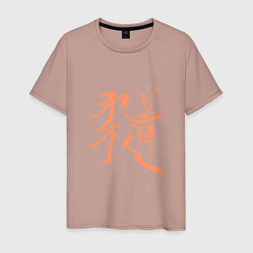 Мужская футболка Дзюдо Иероглиф / Пыльно-розовый – фото 1