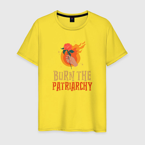 Мужская футболка Burn the Patriarchy / Желтый – фото 1