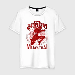 Футболка хлопковая мужская Muay Thai Thailand, цвет: белый