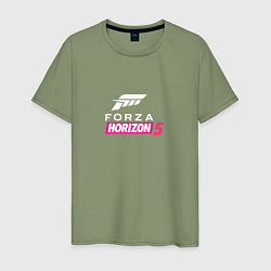 Футболка хлопковая мужская Forza Horizon 5 Logo white, цвет: авокадо