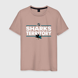 Футболка хлопковая мужская SHARKS TERRITORY САН-ХОСЕ ШАРКС, цвет: пыльно-розовый