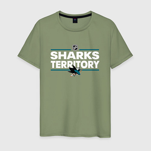 Мужская футболка SHARKS TERRITORY САН-ХОСЕ ШАРКС / Авокадо – фото 1