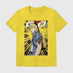 Футболка хлопковая мужская Onizuka bard, цвет: желтый