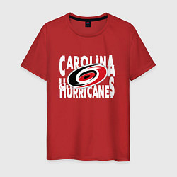 Футболка хлопковая мужская Каролина Харрикейнз, Carolina Hurricanes, цвет: красный