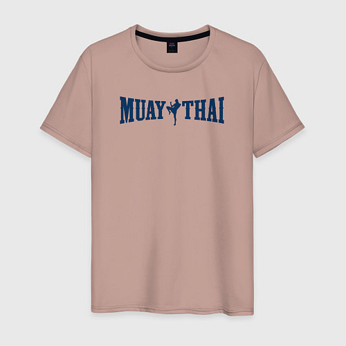 Мужская футболка Муай Тай лого / Пыльно-розовый – фото 1
