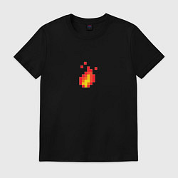 Футболка хлопковая мужская 8 Bit Digital Fire, цвет: черный