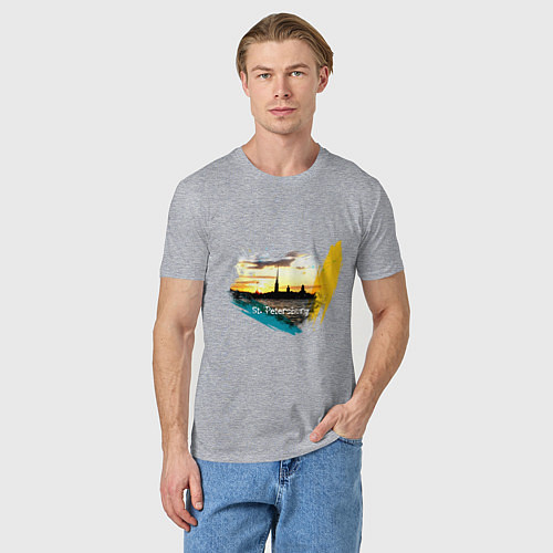 Мужская футболка Санкт-Петербург St Petersburg / Меланж – фото 3