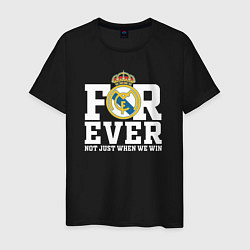 Футболка хлопковая мужская Real Madrid, Реал Мадрид FOREVER NOT JUST WHEN WE, цвет: черный