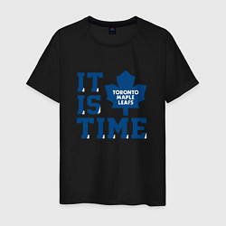 Футболка хлопковая мужская It is Toronto Maple Leafs Time, Торонто Мейпл Лифс, цвет: черный