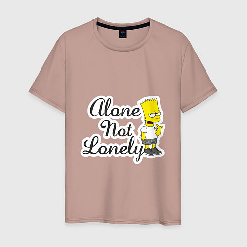 Мужская футболка Alone not lonely Барт / Пыльно-розовый – фото 1