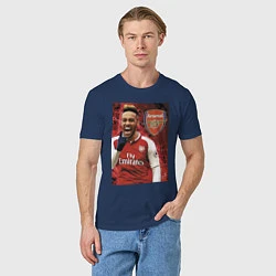 Футболка хлопковая мужская Arsenal, Pierre-Emerick Aubameyang, цвет: тёмно-синий — фото 2