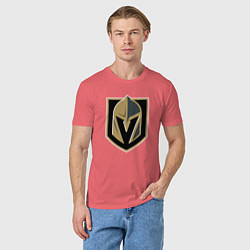 Футболка хлопковая мужская Vegas Golden Knights , Вегас Голден Найтс, цвет: коралловый — фото 2