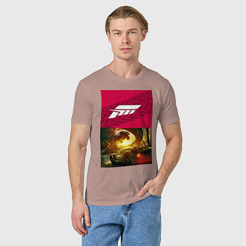 Мужская футболка FORZA HORIZON 5 TOYOTA II / Пыльно-розовый – фото 3