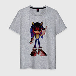 Футболка хлопковая мужская Sonic Exe Gesture, цвет: меланж