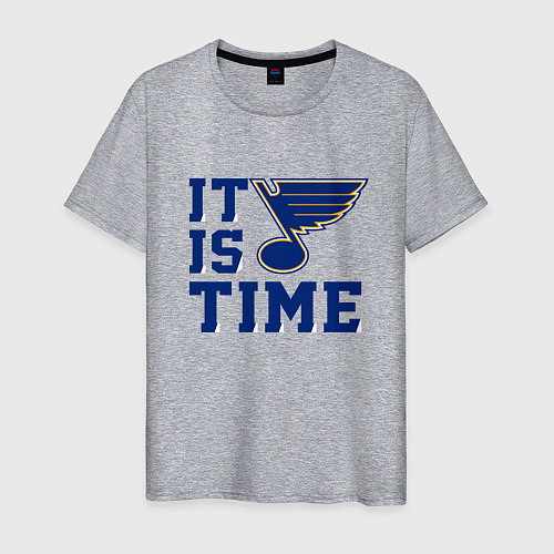 Мужская футболка It is St Louis Blues time Сент Луис Блюз / Меланж – фото 1