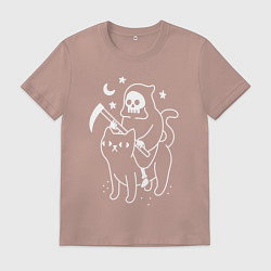 Футболка хлопковая мужская ВСАДНИК КОТОПОКАЛИПСИСА, цвет: пыльно-розовый