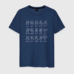 Футболка хлопковая мужская Формулы в человечках, цвет: тёмно-синий