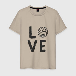 Футболка хлопковая мужская Volleyball - Love, цвет: миндальный