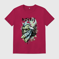 Футболка хлопковая мужская Череп с ирокезом, цвет: маджента