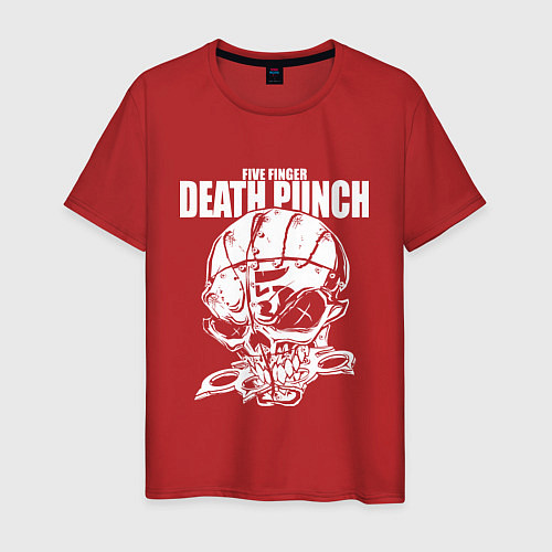 Мужская футболка Five Finger Death Punch Groove metal / Красный – фото 1