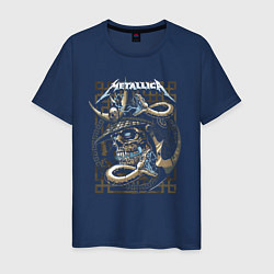 Футболка хлопковая мужская Metallica Skull & Snake, цвет: тёмно-синий
