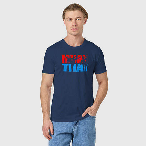 Мужская футболка Муай Тай логотип / Тёмно-синий – фото 3