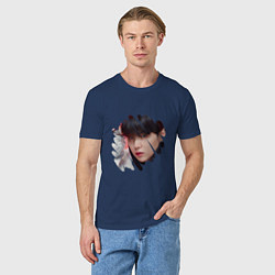 Футболка хлопковая мужская Agust D SUGA BTS, цвет: тёмно-синий — фото 2