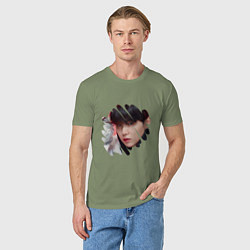 Футболка хлопковая мужская Agust D SUGA BTS, цвет: авокадо — фото 2
