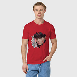 Футболка хлопковая мужская Agust D SUGA BTS, цвет: красный — фото 2