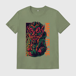 Футболка хлопковая мужская Ложь в маске, цвет: авокадо