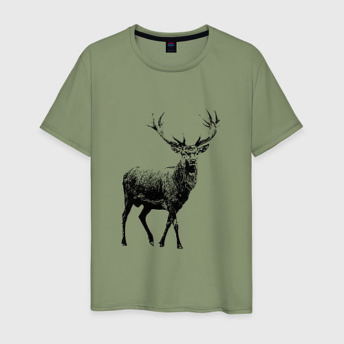 Мужская футболка Черный олень Black Deer / Авокадо – фото 1