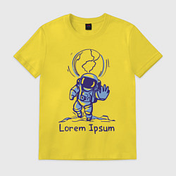 Футболка хлопковая мужская Lorem Ipsum Space, цвет: желтый