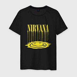 Футболка хлопковая мужская Nirvana Логотип Нирвана, цвет: черный