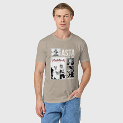 Футболка хлопковая мужская Asta art, цвет: миндальный — фото 2